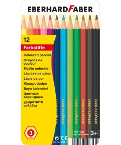 EF Altıgen Kuruboya 3mm 12Renk Metal Kutu