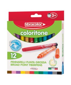 Fibracolor Coloritone Kalın Keçeli Kalem 12 Renk