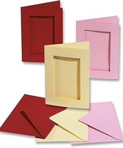 Folia 3 kart+3 zarf dikdörtgen 220gr sıcak kırmızı