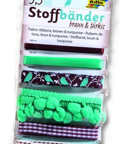 Folia Kumaş Bandı Set 6 çeşit Kahve-Turkuaz