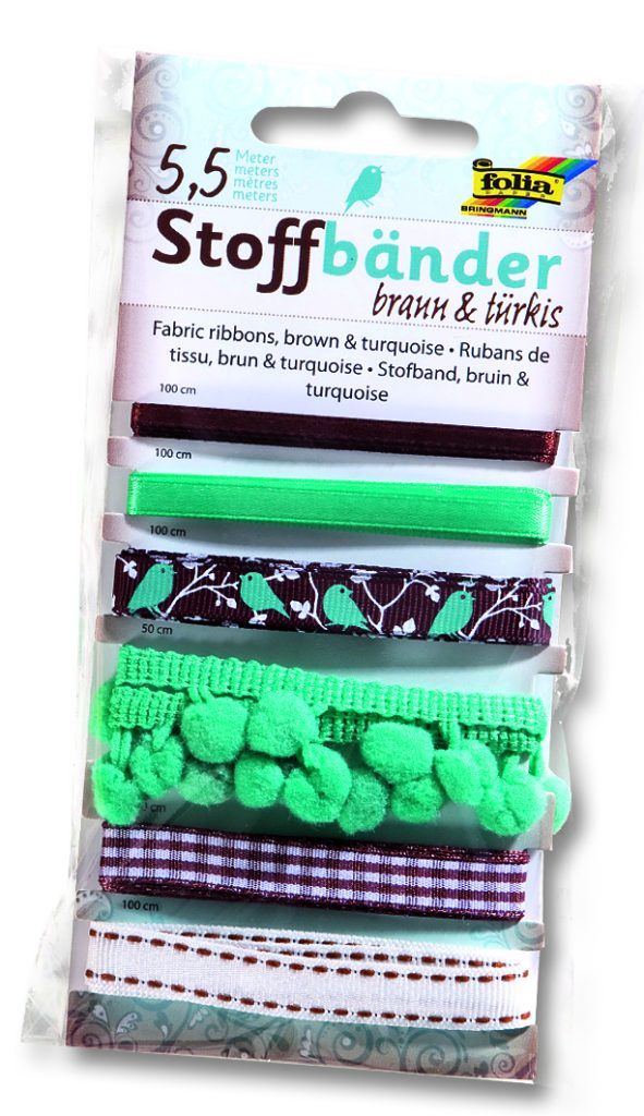Folia Kumaş Bandı Set 6 çeşit Kahve-Turkuaz