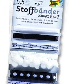 Folia Kumaş Bandı Set 6 çeşit Siyah-Beyaz