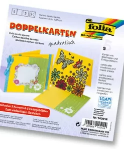 Folia Çiftli Kart 13.5X13.5 5 kart+zarf+pembe