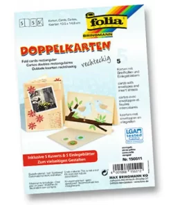 Folia Çiftli 10.5x15 5 kart+5 zarf+ iç-sarı