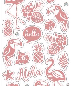 Folia Kabartma Metalik Sticker Pembe 26 parça