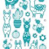 Folia Kabartma Metalik Sticker Mavi 24 parça