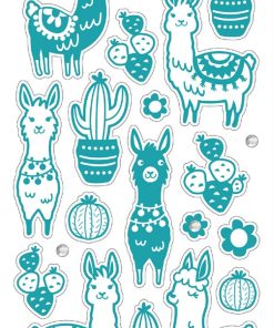 Folia Kabartma Metalik Sticker Mavi 24 parça