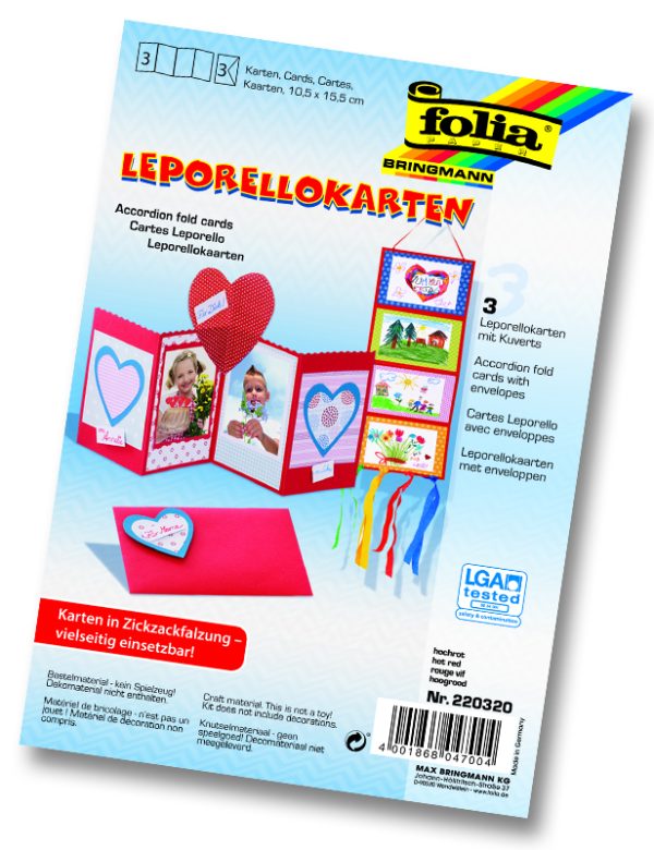 Folia Akordion Kart Kırmızı 300 gr 10x15.5