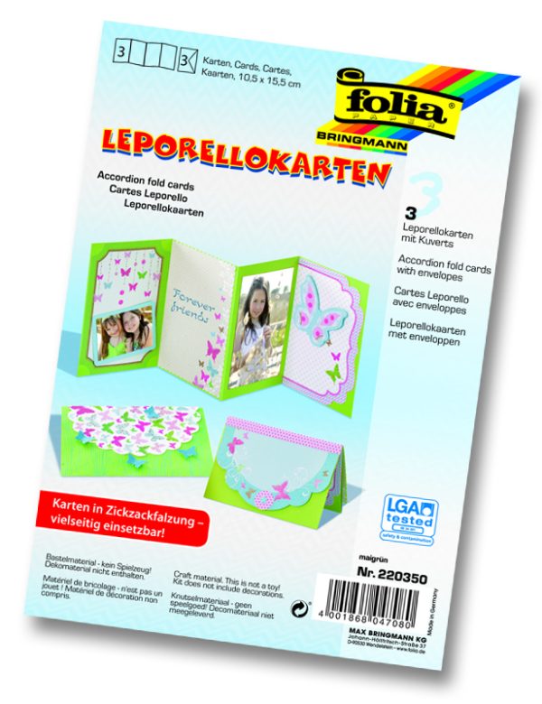 Folia Akordion Kart Yeşil 300 gr 10x15.5
