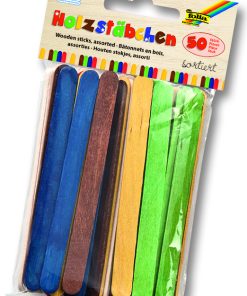 Folia Ahşap Çubuk 25 renkli 25 naturel 50 adet