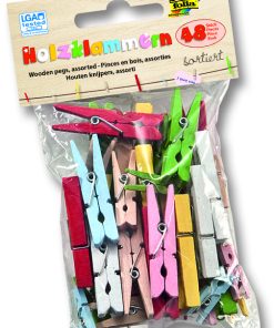 Folia Ahşap Mandal Renkli 48 Parça
