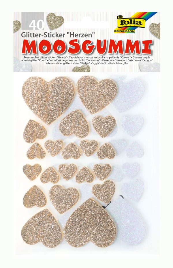 Folia Eva Sticker Glitter Beyaz-Altın