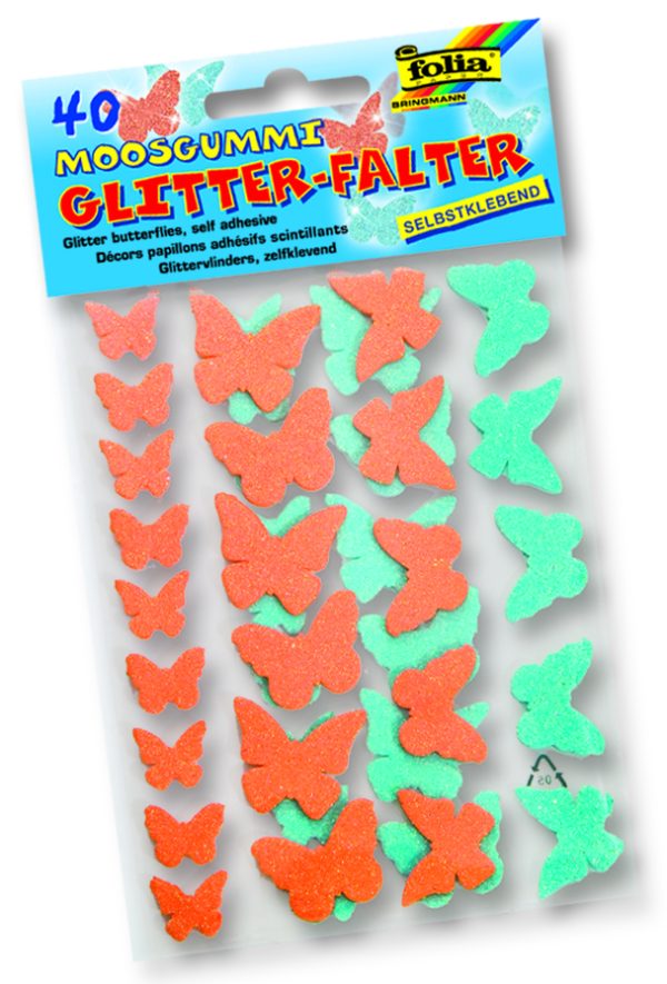 Folia Eva Sticker Glitter Kelebek 40 adet
