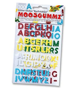Folia Eva Sticker Glitter Renkli harfler 100 adet