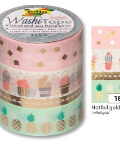 Folia Washi Tape 3 lü Set Altın