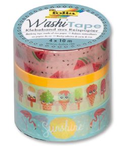 Folia Washi Tape 4 lü Set Tropical