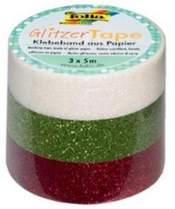 Folia GlitterTape 15mmx5m 3set beyaz/yeşil/kırmızı