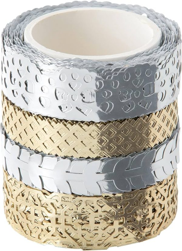 Folia Washi Tape 4lü Set "Gümüş ve Altın"