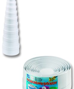 Folia Karton Kutu Set Yuvarlak Beyaz 12 parça