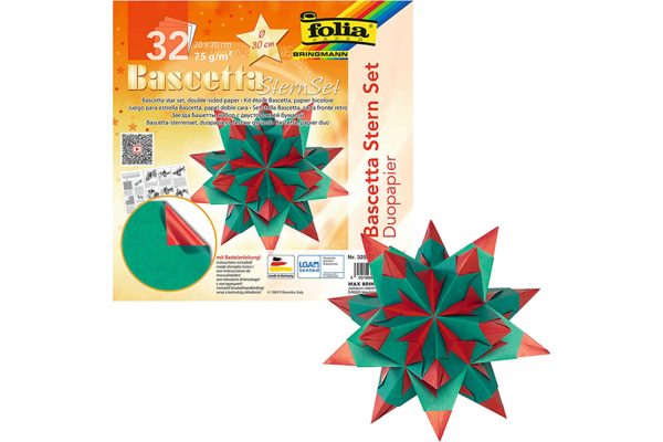 Folia Bascetta Star Set 75gsm 20x20 Hot Red/Green