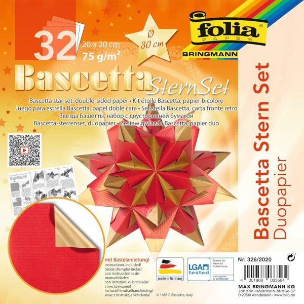Folia Bascetta Star Set 75gsm 20x20 Hot Red/Gold