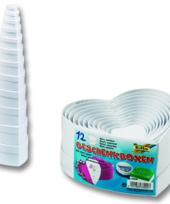 Folia Karton Kutu Set Kalp Beyaz 12 parça