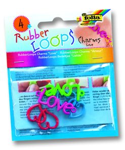 Folia Rubber Loops charms love 100 adet 5 renk