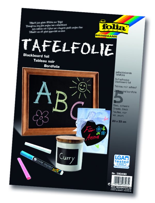 Folia Yapışkanlı Kara Tahta Folyosu 23X23cm