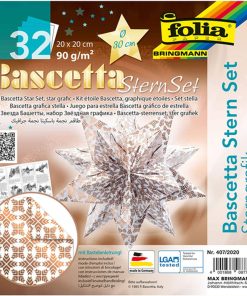 Folia Bascetta Star Set 20x20 Yılıdz Grafik Beyaz