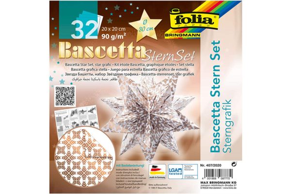 Folia Bascetta Star Set 20x20 Yılıdz Grafik Beyaz