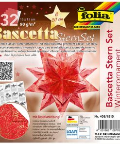 Folia Bascetta Star Set 15x15 Kış Motifi Kırmızı
