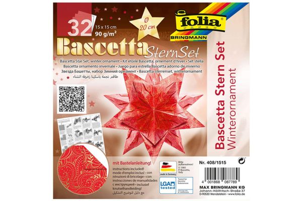 Folia Bascetta Star Set 15x15 Kış Motifi Kırmızı