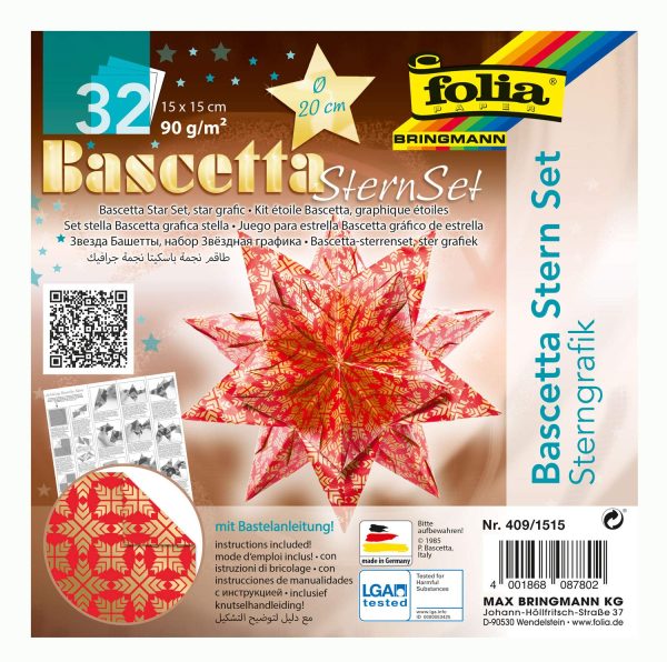 Folia Bascetta Star Set 15x15 Yıldız GrafikKırmızı