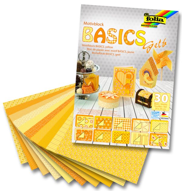 Folia Motiv Blok 24x34cm Basics Sarı 30tabaka