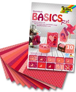 Folia Motiv Blok 24x34 Basics Kırmızı 30tabaka
