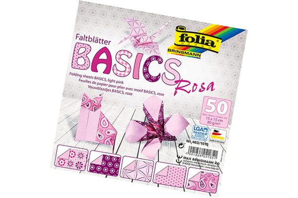 Folia Origami Kağıt 15x15 Basics Pembe 50tabaka