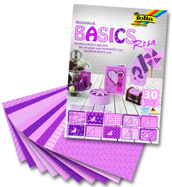 Folia Motiv Blok 24x34 Basics Pink 30tabaka