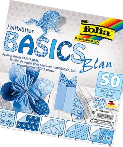 Folia Origami Kağıt 20x20 Basics Mavi 50tabaka