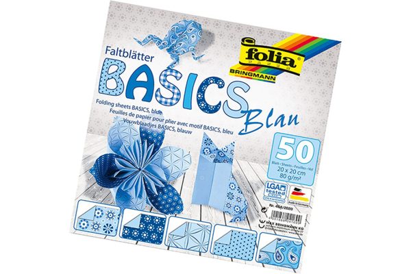 Folia Origami Kağıt 20x20 Basics Mavi 50tabaka