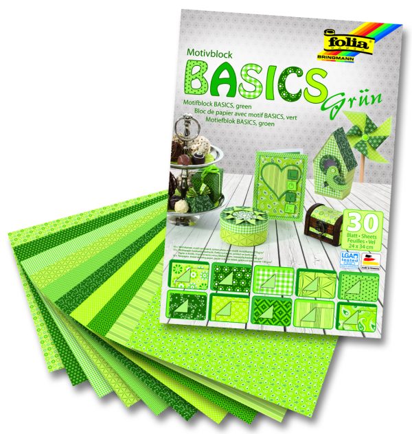 Folia Motiv Blok 24x34 Basics Yeşil 30tabaka