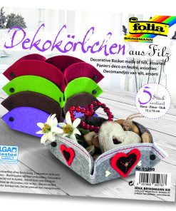 Folia Keçe Sepet Set 15X15cm 5 renk