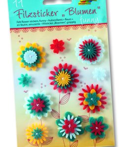 Folia Keçe Çiçek Stiker Funny 11 çeşit