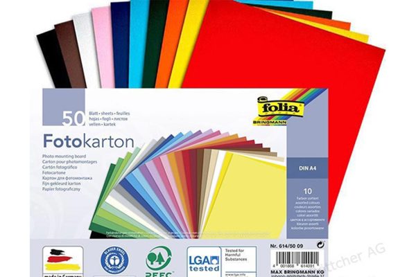 Folia Fon Kartonu 300gsm A4 10 renk 50tabaka