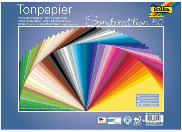 Folia Fon Kartonu 300gsm 50x70 50 renk 50 Tabaka