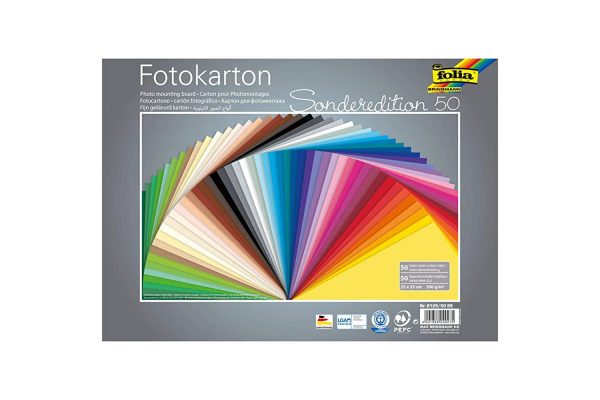 Folia Fon Kartonu 300gsm 25x35cm 50 renk 50 Tabaka