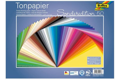 Folia Fon Kartonu 130gsm 25x35 50 renk 50tabaka