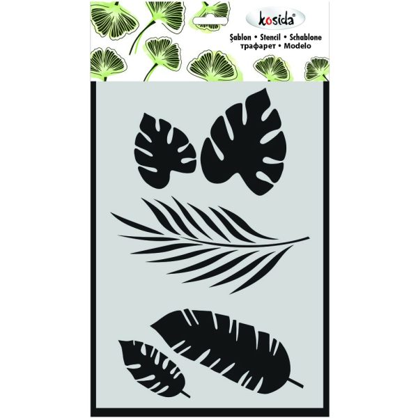 Kosida Stencil 20x30cm Tropikal Yapraklar