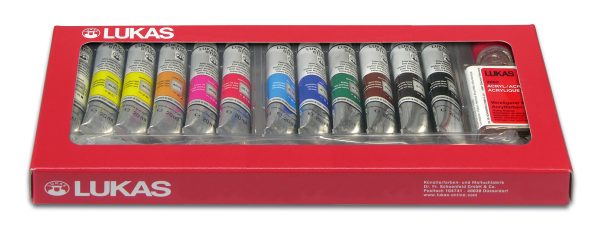 Lukas Studio Akrilik Set 12x20ml+3 Fırça+ Medium