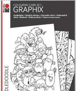 Marabu Colouring Card Set Graphix 350gr 12 adet