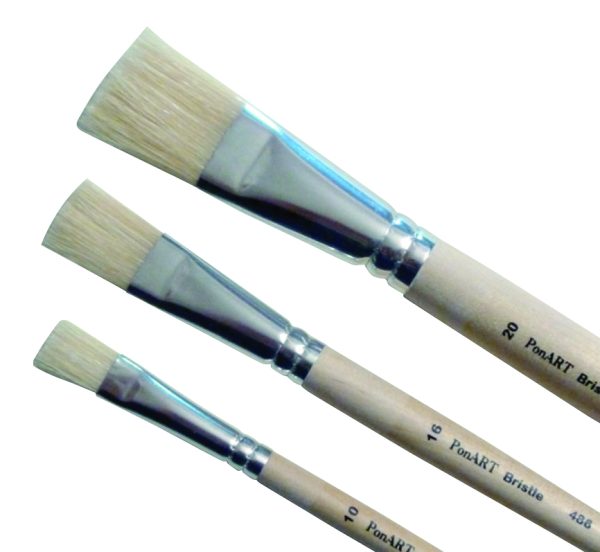 PonART 486-24 Kısa Sap Yassı Kıl Fırça